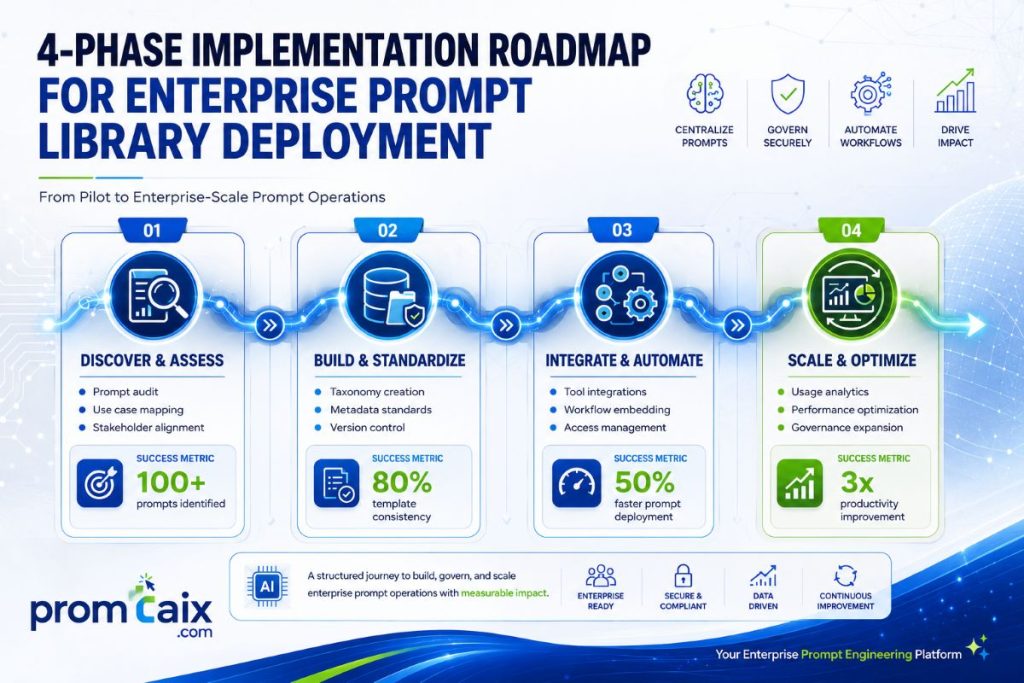 4-phase implementation roadmap for enterprise prompt library