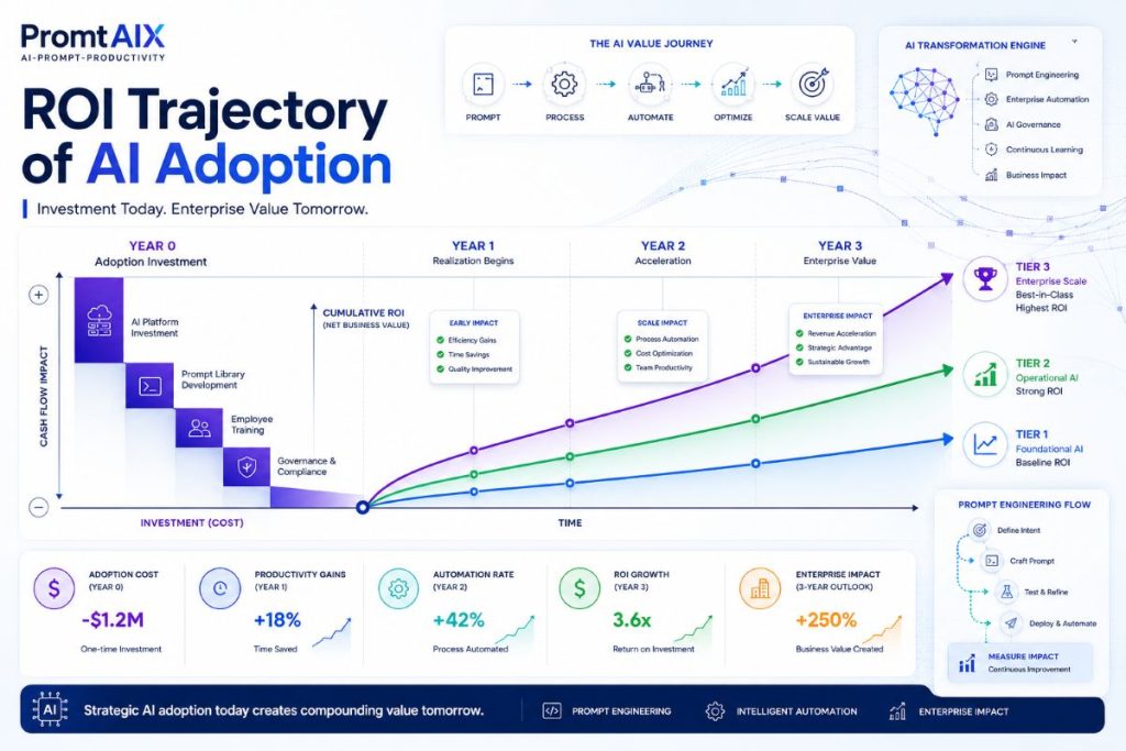 ROI trajectory waterfall chart: adoption investment in YearÂ