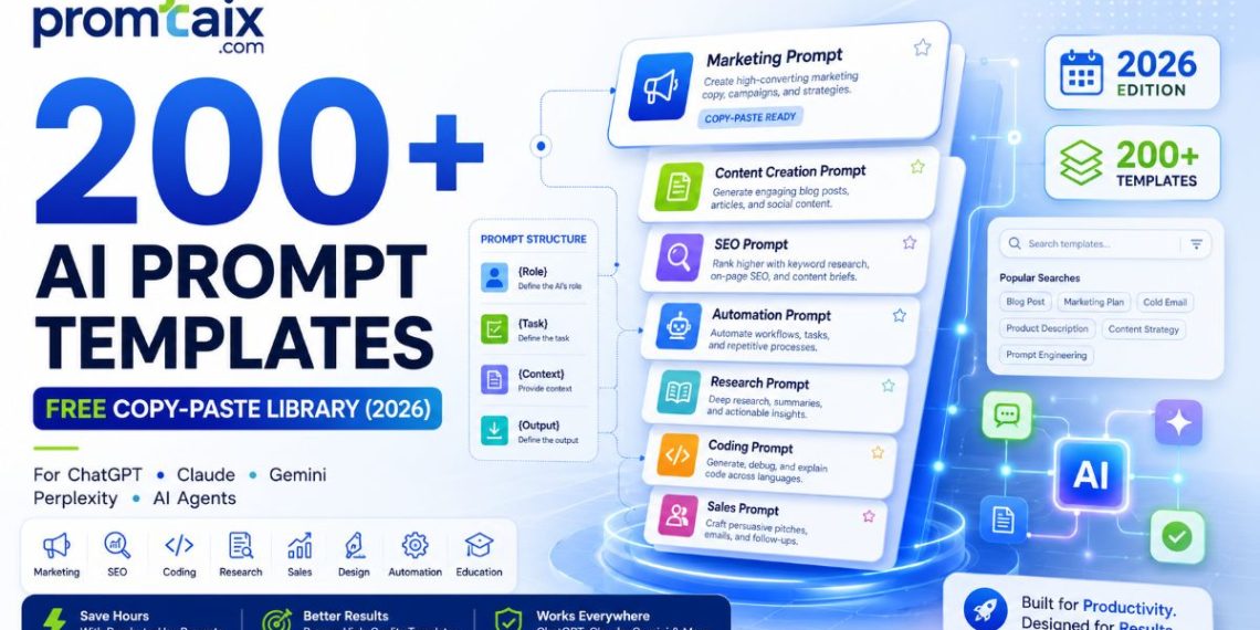 The Ultimate AI Prompt Template Library 200+ Free Copy-Paste Templates (2026)